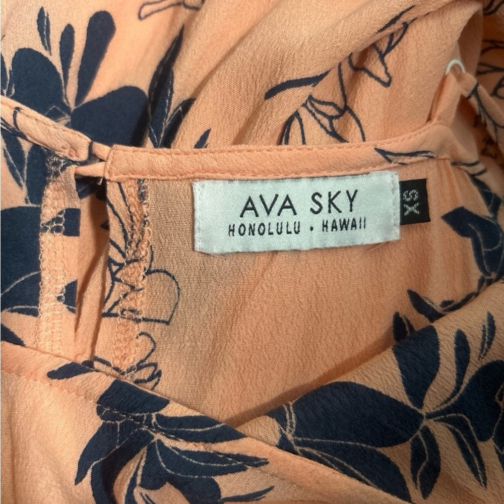 ✨SALE Ava Sky Fighting Eel Floral Lei Jumpsuit XS Women Guava Plumeria - Picture 5 of 7